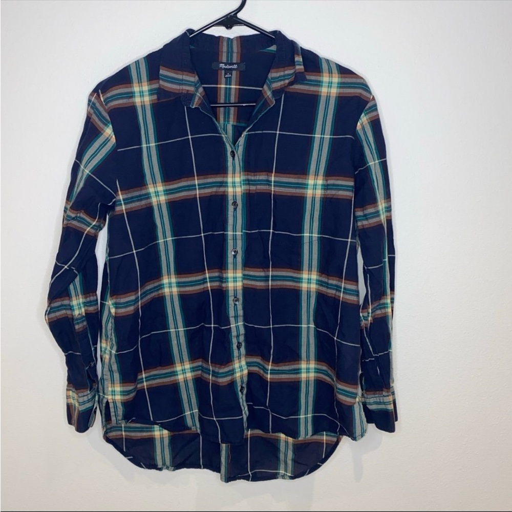 Madewell Button Down Plaid Long Sleeve Shirt Size S